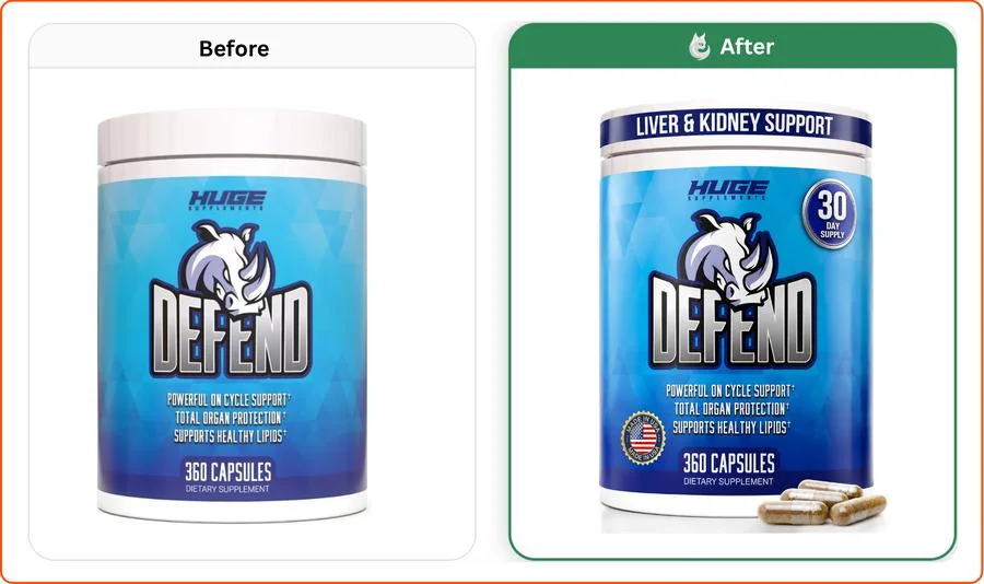 Supplement main image before and after