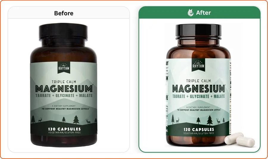 Magnesium capsules main image before and after
